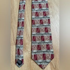 Etienne Aigner 100% silk tie burgundy red vintage